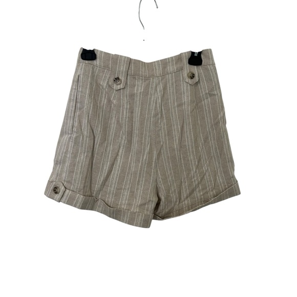 NWT Majorelle Beige Striped High Waist Metallic Shorts Size Small - Picture 4 of 4